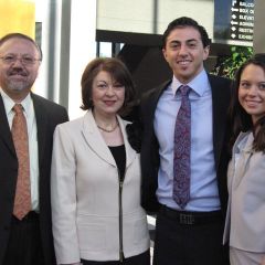 ISBA member and Rockford attorney Albert Altamore, his wife toni, his son, new admittee Agostino and his wife Ashley.