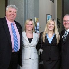 DuPage County Bar Association President Kent Gaertner, his wife Mary, new admittee Kristen Henry and ISBA 3rd VP John Thies