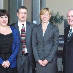 New admittee Jessica Galant with her parents and ISBA 3rd VP John Thies