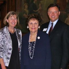 Hon. Katherine M. McCarthy, Justice Rita Garman, ISBA 2nd Vice President John Locallo