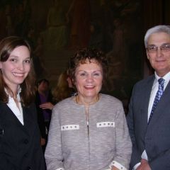 New admittee Amelia S. Buragas of Wisconsin with Illinois Supreme Court Justice Rita Garman and ISBA member and admission ceremony speaker David V. Dorris