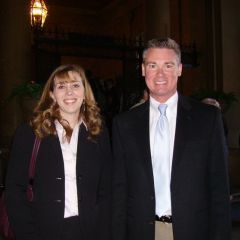 New admittee Ashley D. DeFilippo with Randy Cox of Feldman Wasser Draper & Cox. DeFilippo is a new associate at the firm.