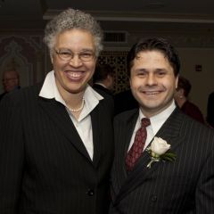 Cook County President Toni Preckwinkle with Advocates Society President Robert Groszek. - Photo by Artur Zadrozny