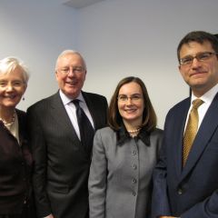 ISBA Board of Govenors member Hon. Mary Jane Theis, ISBA President John O'Brien, Appellate Lawyers Association Vice President Jean Prendergast and Appellate Lawyers Association President Gary Feinerman