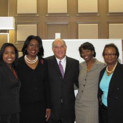 Law Day Chair Kenya Jenkins-Wright, Cook County Circuit Clerk Dorothy Brown, ISBA President-elect Mark Hassakis, CCBA President Marian Perkins, CCBA Foundation President Andrea Buford