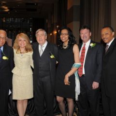 Hon. George Leighton, Michele Jochner, Jerold Solovy, Planning Committee Co-Chair Yolaine Dauphin, ISBA Past President Tim Bertschy, and Lionel Jean-Baptiste 