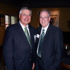 ISBA 3rd Vice President John Thies (right) and DeKalb attorney Charlie Brown