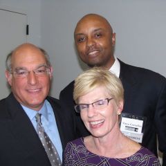 ISBA President-elect Mark Hassakis and his wife Janet receive their charter member plaque from IBF President Vince Cornelius.
