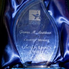 The Lincoln Legacy Society commemorative plaque