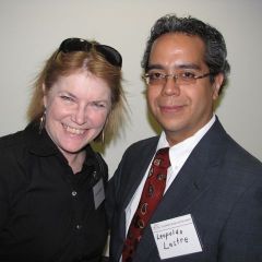 Two guests enjoy the reception