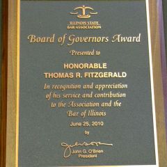 Chief Justice Fitzgerald's Board of Governors plaque