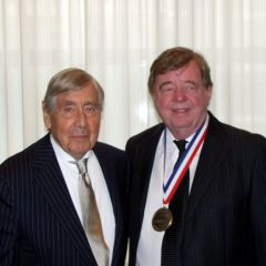Illinois Supreme Court Historic Preservation Commission Chair Jerold Solovy and honoree Justice Benjamin Miller