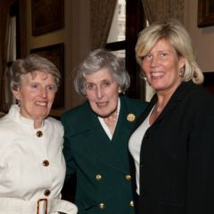Justice McMorrow is congratulated by her sister, Frances Grohwin, and her daughter, Dr. Mary Ann McMorrow.