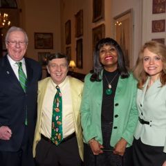 ISBA President John G. O'Brien joins Hon. Martin M. Moltz, Hon. Jacqueline Cox, and Chicago Alumni Chapter Justice Michele M. Jochner.