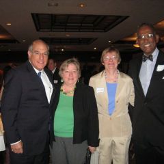 ISBA President-elect Mark Hassakis, Mary Ann Hatch, Lois Wood, executive director of Land of Lincoln Legal Assistance Foundation, and Circuit Judge Milton Wharton.