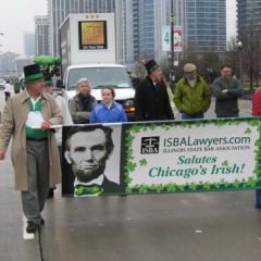 Participants march down Columbus Drive