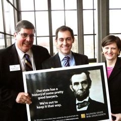 ISBA 3rd Vice President Richard D. Felice with Judge Blanche Fawell and her son, new admittee Dan Fawell