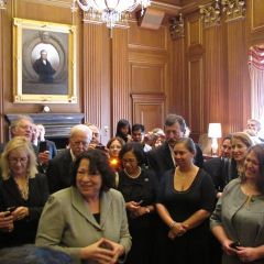 U.S. Supreme Court Justice Sonia Sotomayor speaks with the ISBA group after the admission ceremony.