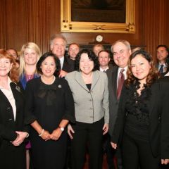 U.S. Supreme Court Justice Sonia Sotomayor poses with a group of ISBA new admittees.