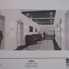 Artist's rendering of the Chicago office elevator lobby