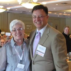 ISBA President John G. Locallo with ISBA Executive Assistant JoAnn Hibbs, who was honored for her 34 years of service to the Association.