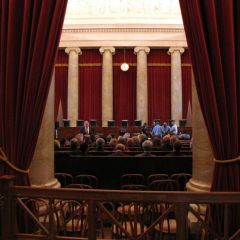 A peak inside the courtroom of the U.S. Supreme Court (no cameras allowed past this point)