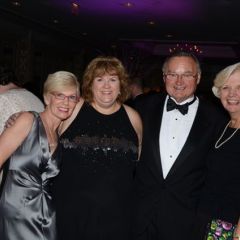 Janet Hassakis, Gala Raffle Co-Chair and ISBA Board member Lisa Nyuli, and Illinois Supreme Court Justice Lloyd Karmeier and his wife, Mary