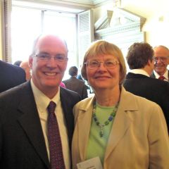 ISBA 2nd Vice President John Thies and Lois Wood, Executive Director at Land of Lincoln Legal Assistance Foundation