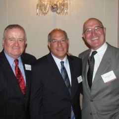 ISBA Board of Governors member Judge Russell Hartigan, ISBA President Mark D. Hasskis and Joe Marconi of Johnson & Bell