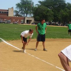 John Nisivaco on 3rd base before scoring the ISBA's only run