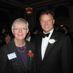 Illinois Supreme Court Justice Mary Jane Theis and ISBA President John G. Locallo
