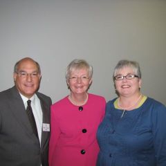 ISBA President Mark D. Hassakis, Illinois Supreme Court Justice Mary Jane Theis and new IJA President M. Carol Pope
