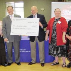 MCBA Past President Hon. Elizabeth Levy, MCBA Vice President Ron Foster, Oasis Board President Mike Meehan, Oasis Executive Director Margarette Trushell, Hon. Barbara Crowder