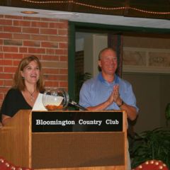 Circuit Judge Rebecca Simmons Foley and Eitan Weltman announce prize winners