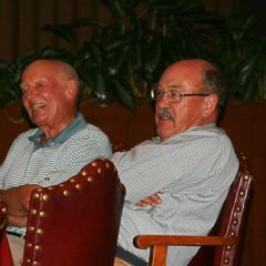 McLean County Bar stalwarts Robert Williams and Guy Fraker enjoy the dinner and awards presentation.