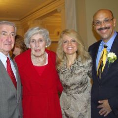 Hon. Charles Kocoras, Hon. Mary Ann G. McMorrow, Chicago Alumni Chapter Executive Board Chair Michele M. Jochner, and Chicago Alumni Chapter Justice Pierre W. Priestley.