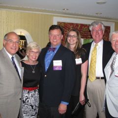 ISBA President Mark D. Hassakis with his wife, Janet Hassakis, ISBA President-elect John G. Locallo, Marron Mahoney, IBF President George Mahoney and IBF Past President David Sosin