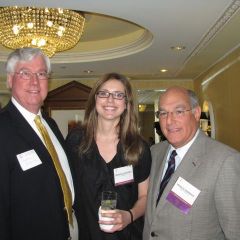 IBF President George Mahoney with his daughter, new admittee Marron Mahoney, and ISBA President Mark D. Hassakis