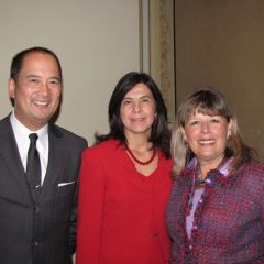 Advocate for Diversity Award Recipients Michael P. Chu of Brinks Hofer Gilson and Lione, Anita Alvarez, Cook County State's Attorney, and ISBA 2nd Vice President Paula H. Holderman of Winston & Strawn. 