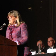 ISBA 2nd Vice President Paula H. Holderman accepts the 2011 Advocate for Diversity Award