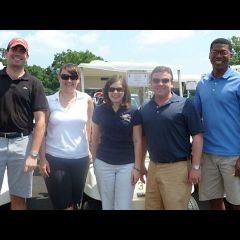 Golf Outing Co-chair Brett Swanson, YLD Chair Heather Fritsch, YLD Vice-Chair Meghan O'Brien, Golf Outing Co-chair Jerry Napleton and YLD Secretary Jean Kenol