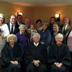 New admittee Edmund Gibbs and family with the Supreme Court Justices