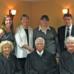 New admittee Caroline Simon and family with the Supreme Court Justices