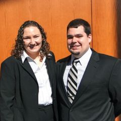 New Admittee William House (right), joined by his friend, attorney Meagan McEwen, both from Elmhurst.