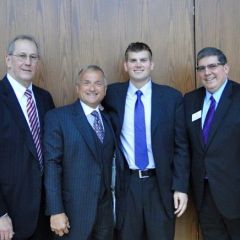 Illinois Board of Admissions to the Bar President Ted Kuzniar,  attorney Rory Weiler of St. Charles with his son, new admittee Tim Weiler, and ISBA 3rd Vice President Richard D. Felice