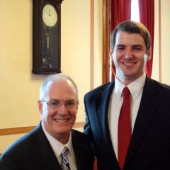 ISBA President-elect John E. Thies and new admittee Grant Gorman