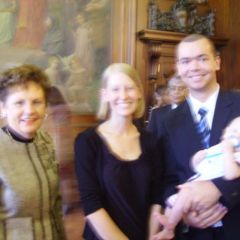 Justice Rita Garman, Sarah McNeal, new admittee Brett McNeal and their son Travis.