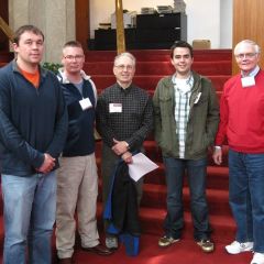 Among volunteers at Ask a Lawyer Day were (from left) Jason Schutte, Randy Cox, Mike Kopek, David Hennessy and Henry Hagen.  