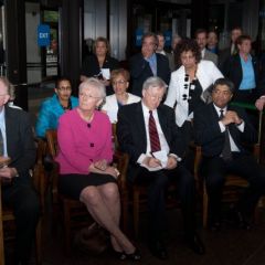 Dignitaries await the unveiling.   