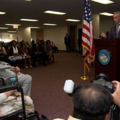 Rahm Emanuel, Mayor of the City of Chicago, expressed his congratulations to Judge Leighton on the renaming of the building in his honor.